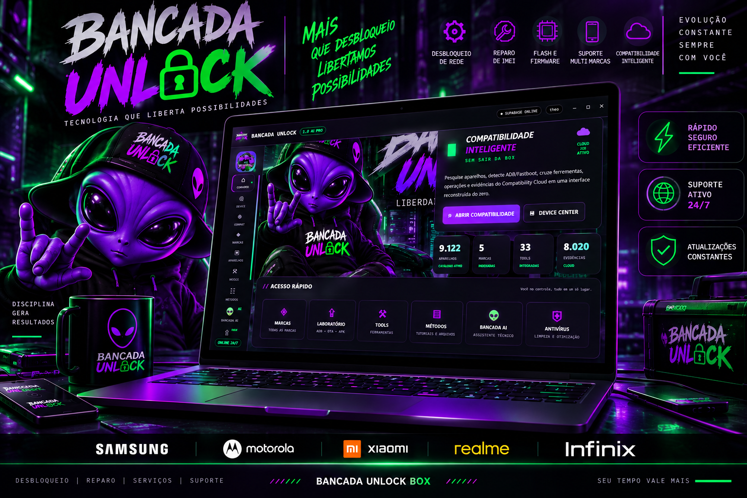 Tela inicial e compatibilidade